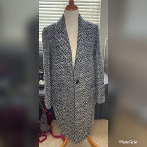 SOLD* Zac Posen Knee length grey black wool coat